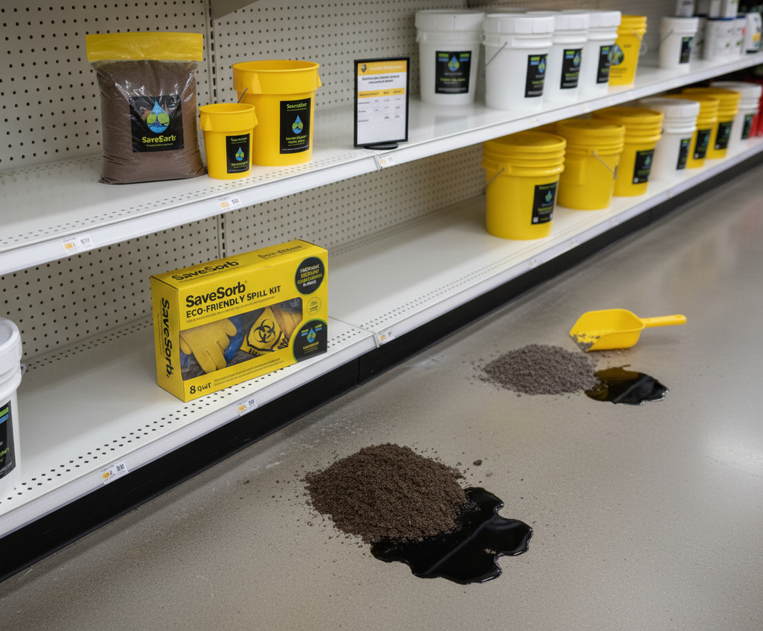 Eco-Friendly Spill Absorbent for Garages & Retail | SaveSorb